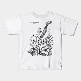 classical music - violin and flowers Kids T-Shirt